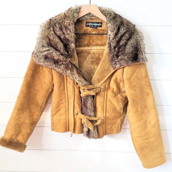 Steve Madden Jackets & Blazers - Steve Madden Faux Suede & Fur Jacket L